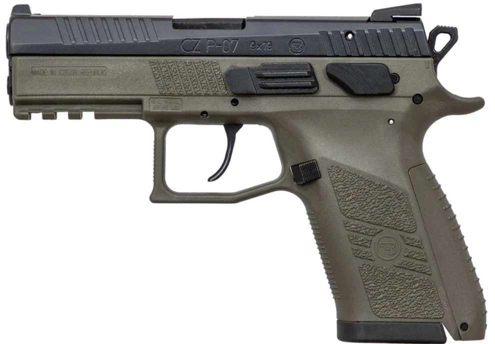 CZ P07, Night Sights, 9mm - ODG/BLK