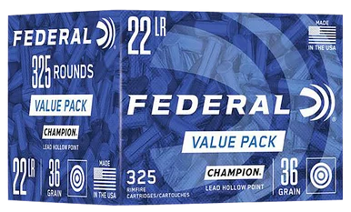 Federal .22 LR Champion Training Value Pack 36gr Lead HP Ammo