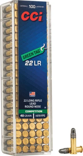 CCI .22 Long Rifle Competition Green Tag 40gr Solid Ammo