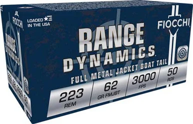 Fiocchi .223 Remington Range Dynamics 62gr FMJ Ammo
