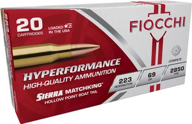 Fiocchi .223 Remington Hyperformance 69gr BTHP Ammo