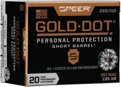 Speer .357 Magnum Gold Dot Personal Protection Short Barrel 135gr BHP Ammo