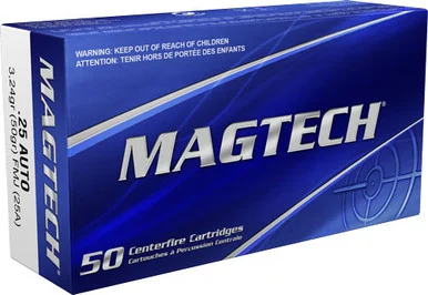 Magtech .25 ACP 50gr FMJ Ammo