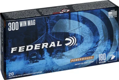 Federal .300 Winchester Mag PowerShok 180gr JSP Ammo