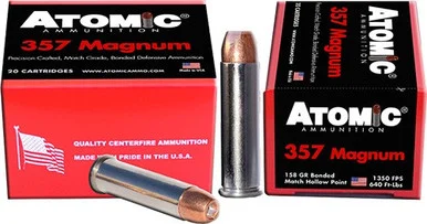 Atomic .357 Magnum 158gr Bonded JHP Ammo