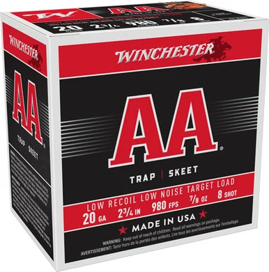 Winchester AA Target Low Recoil 20 Gauge 2.75 in 7/8 oz #8