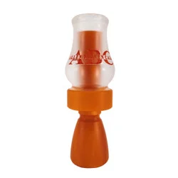 Allen Bliven Calls ABC - Acrylic Single Reed Shorty Duck Call - Matte Clear / Orange Pearl
