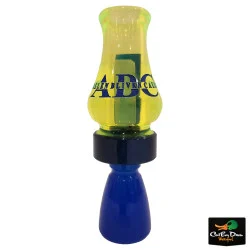 ALLEN BLIVEN CALLS ABC ACRYLIC SINGLE REED TIMBER DUCK CALL - CHARTREUSE / BLUE