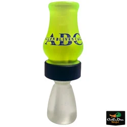 ALLEN BLIVEN CALLS ABC ACRYLIC SINGLE REED TIMBER DUCK CALL - MATTE CHARTREUSE / CLEAR