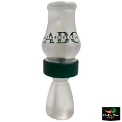 ALLEN BLIVEN CALLS ABC ACRYLIC SINGLE REED TIMBER DUCK CALL - MATTE CLEAR / GREEN BAND