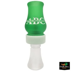 ALLEN BLIVEN CALLS ABC ACRYLIC WOOD DUCK CALL - MATTE GREEN / CLEAR / WHITE BAND