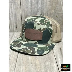 AFW OLD SCHOOL CAP WITH LEATHER PATCH AND TAN MESH