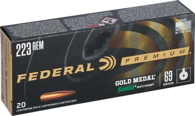 Federal .223 Remington Gold Medal 69gr Sierra MatchKing BTHP Ammo