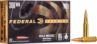 Federal GM308BH185 Premium Gold Medal Berger Jugernaught Open Tip Match 185 Grain .308 Win / 7.62x51mm 2600 fps