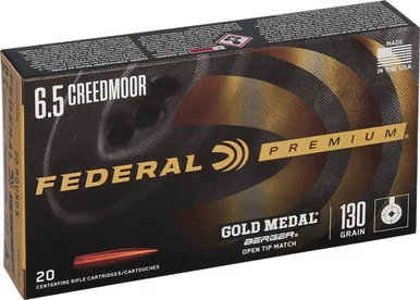 Federal 6.5mm Creedmoor Gold Medal 130gr Berger Hybrid OTM Ammo
