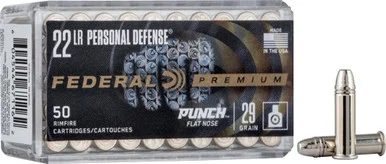 Federal .22 Long Rifle Premium Personal Defense Punch 29gr Solid Ammo