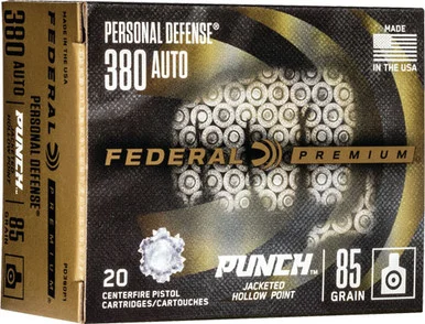 Federal .380 ACP Personal Defense 85gr Punch JHP Ammo