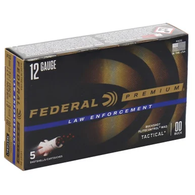 Federal Law Enforcement 12 Gauge Ammunition 2-3/4" 00 Buckshot 9 Pellets 1325 FPS