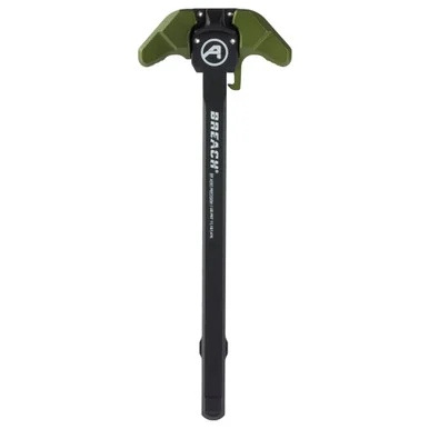 Aero Precision, BREACH, AR-15 Charging Handle, Ambidextrous, Small Lever, Gas Deflection Shelf, Anodized Finish, Black and Olive Drab Green