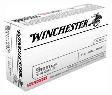 Winchester 9mm Luger / Parabellum USA Nato 124gr FMJ Ammo