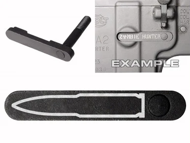 NDZ AR-15 SW 15-22 Black Magazine Catch Bullet out line Left
