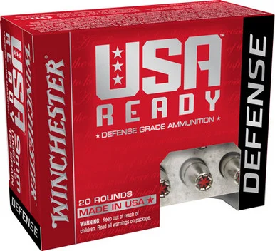 Winchester USA Ready Defense Pistol Ammo 9mm 124 gr. Hex-Vent HP 20 rd.