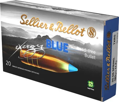 Sellier & Bellot .30-06 Springfield eXergy 180gr Boat Tail TAC-EX-Blue Ammo