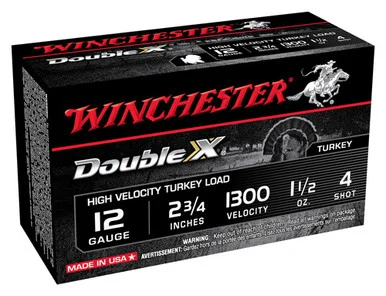 Winchester Double X High Velocity Turkey 12 Gauge 2.75 in 1-1/2 oz #4