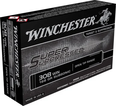Winchester .308 Win / 7.62x51mm Super Suppressed 168gr OTM Ammo