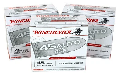 WINCHESTER USA 45ACP 230GR-FMJ-RN 600RD CASE LOT
