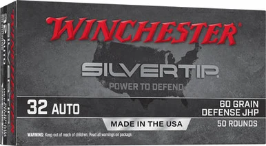 Winchester .32 ACP Silvertip 60gr JHP Ammo