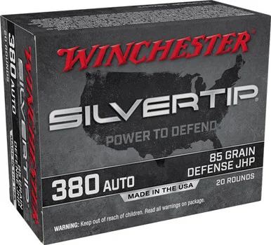 Winchester .380 ACP Silvertip 85gr JHP Ammo