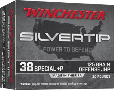 Winchester .38 Special +P Silvertip 125gr JHP Ammo