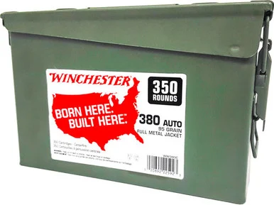 Winchester .380 ACP/Auto USA Ammo Can 95gr FMJ Ammo