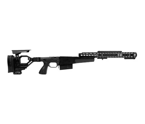 Accuracy International: AX AICS Chassis, Rem 700 LA - .338 CIP, Blk
