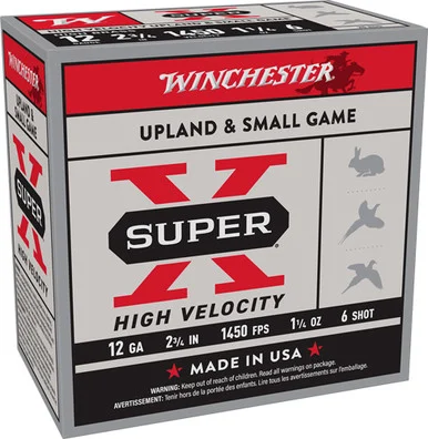 Winchester X12HV6 Super X High Velocity 12 Gauge 2-3/4 1-1/4oz #6 1450 fps
