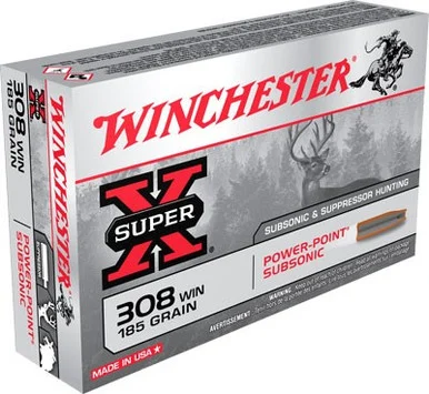 Winchester .308 Win / 7.62x51mm Super X 185gr JHP Ammo