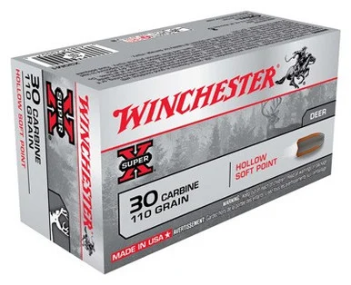 Winchester .30 Carbine Super X 110gr JHP Ammo