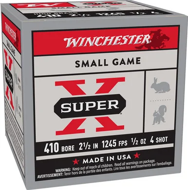 Winchester Super X HIGH BRASS Heavy Game Load .410 Bore 2.5 in 1/2 oz #4