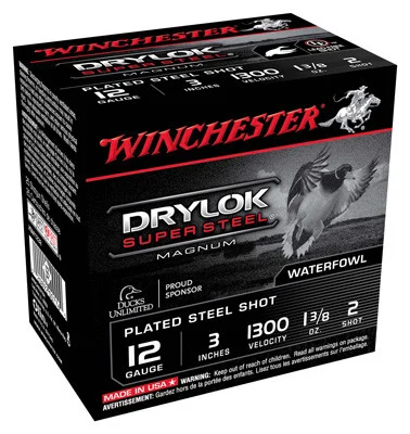 Winchester Drylok Super Steel 12 Gauge 3" 1 3/8 oz #2 Shot