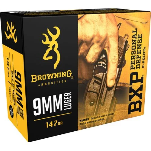 Browning 9mm Luger Ammunition 20 Rounds 147 Grains JHP B191700091