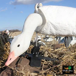 WHITE ROCK SNOW GOOSE WIND SOCK BLIND DOOR DECOYS 2 PACK WITH FEEDER HEADS