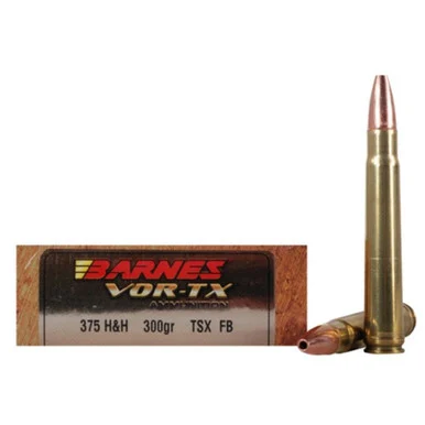 Barnes .375 H&H Mag VOR-TX Safari 300gr TSX FB Ammo