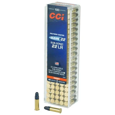 CCI Clean22 Rimfire Ammo 22 LR. 40 gr. Blue LRN 100 rd.