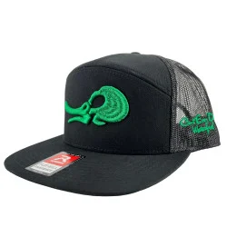 Cut'Em Down Waterfowl RC168 7-Panel Black/Black With Green Logo