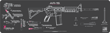 Cerus Gear Gun Mat for AR-15 Instructional Magnum Promat Grey Pink