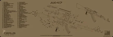 Cerus Gear Gun Mat for AK-47 Schematic Magnum Promat Coyote Brown