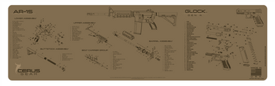 Cerus Gear Gun Mat for AR-15 & for Glock Combo Schematic Magnum Promat Coyote Brown