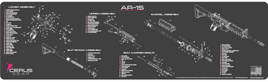 Cerus Gear Gun Mat for AR-15 Schematic Magnum Promat Grey Pink