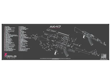 Cerus Gear Gun Mat for AK-47 Rifle Schematic Promat Grey Pink